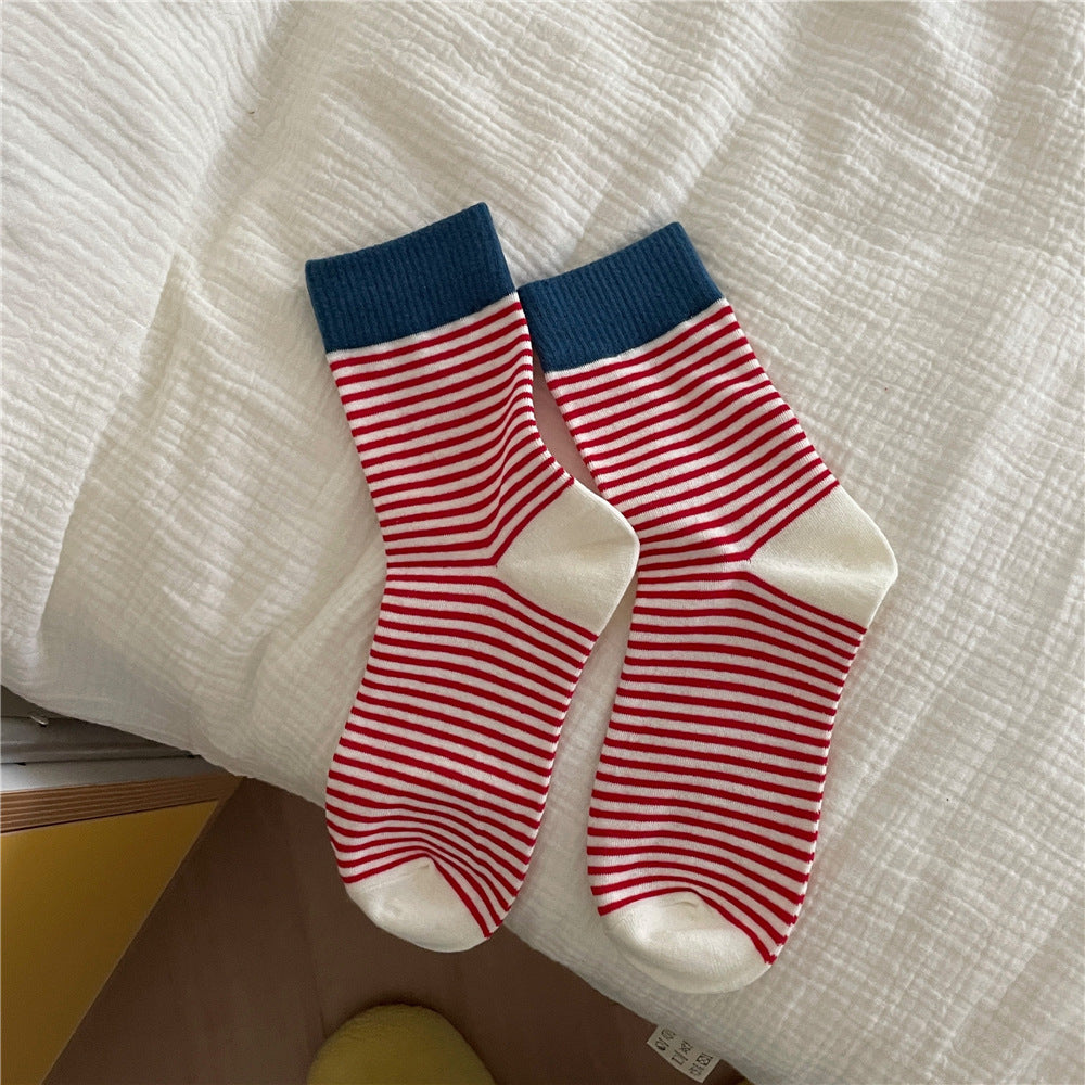 Striped Slouch Crew Socks - DippedShop Wholesale - #7923