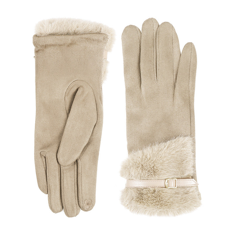 Elegant Suede Touch Screen Thicken Warm Gloves 6W6GLO78