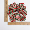 Striped Ribbon Print Christmas Satin Scrunchies 6W6HSR412