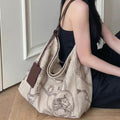 Retro Animal Print Linen Shoulder Bag 6S10BBG1553