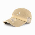 Vintage Star Print Distressed Ripped Baseball Cap 6W6HAT777