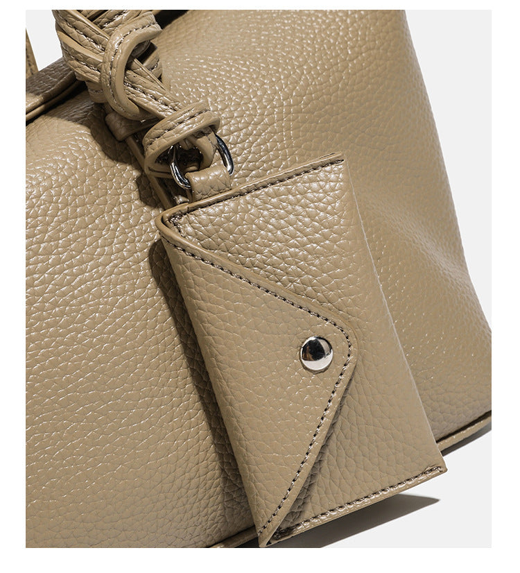 Minimalist Solid Color PU Leather Boston Bag 6W10BBG2406