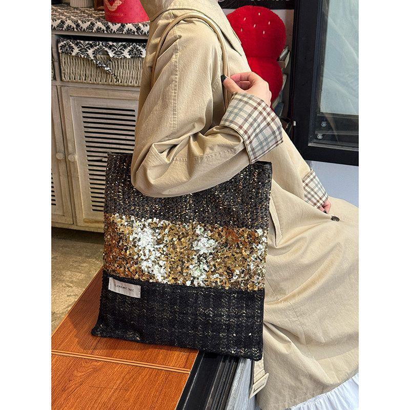 Sparkly Sequin Splicing Shoulder Tote Bag 6W10BBG1994