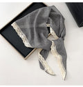 Elegant Lace Trim Breatheable Triangle Head Scarf MK2BW6W6NSI14