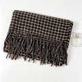 Plaid Fringe Scarf - DippedShop Wholesale - #1459