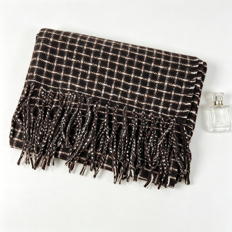 Plaid Fringe Scarf - DippedShop Wholesale - #1459