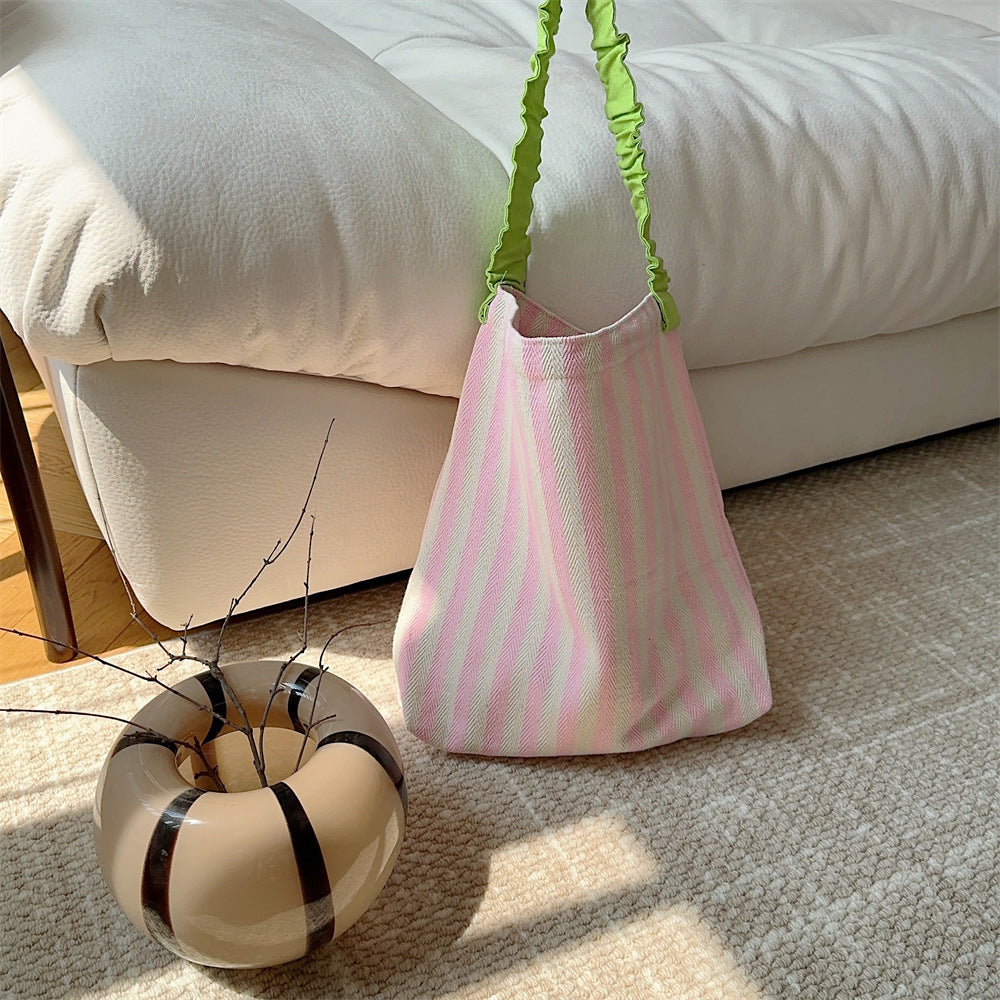 Trendy Striped Canvas Ruffled - DippedShop Wholesale - #1267