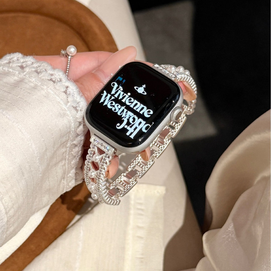 Lace Pearl Metal Watch Band - DippedShop Wholesale - #3171