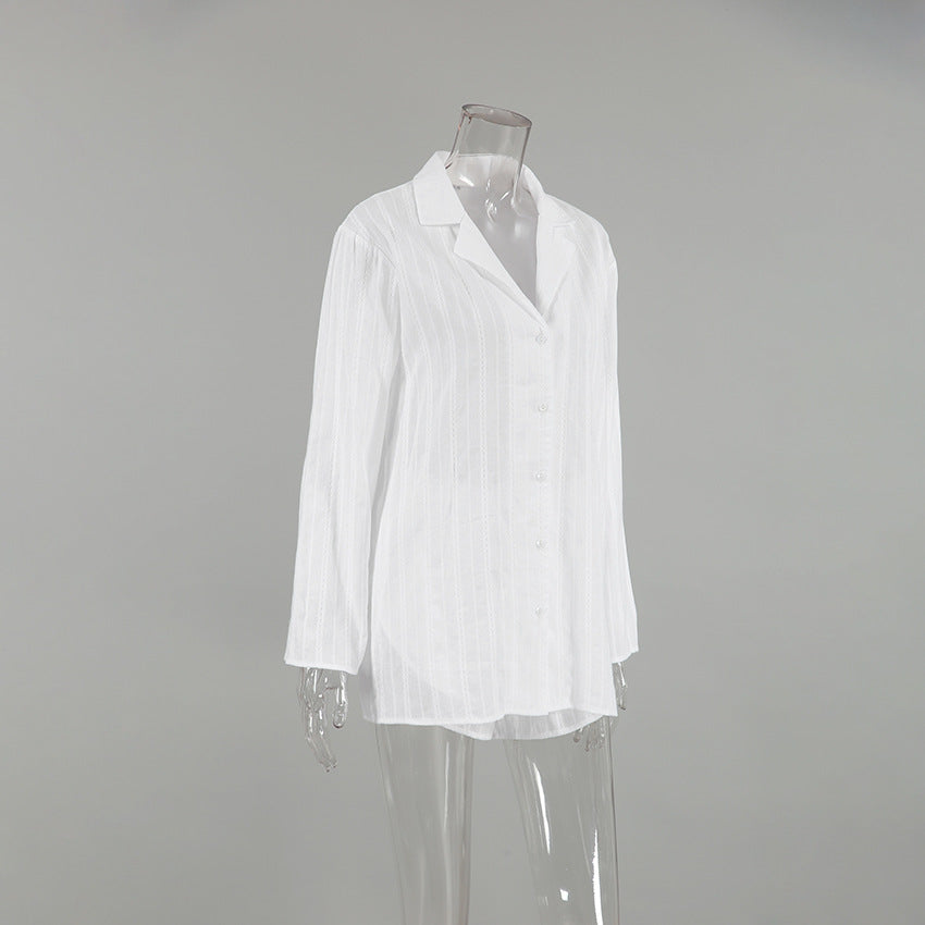 Stripe Jacquard Sleepwear Set - DippedShop Wholesale - #2419