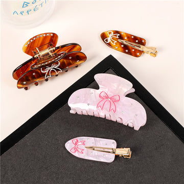Elegant Bow Acetate Amber Claw Clip DP25B936