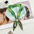 Vintage Floral Print Pearl Solf Silk Scarf MK2BLW6W6NSI64