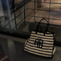 Color Block Letter Embroidery Tote - DippedShop Wholesale - #0579