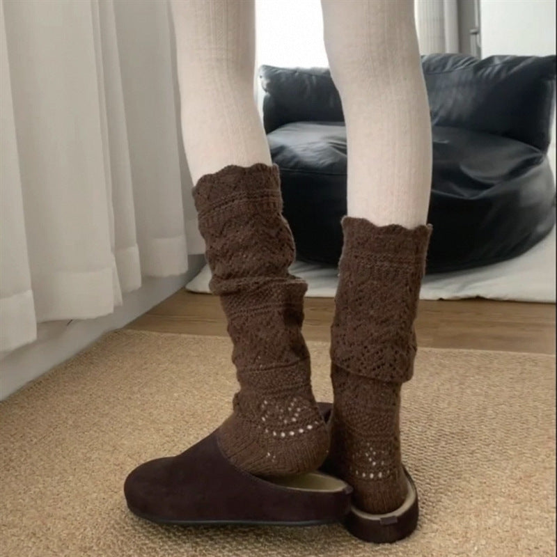 Elegant Hollow Out Crochet Mid-Calf Socks 6W8FSO709