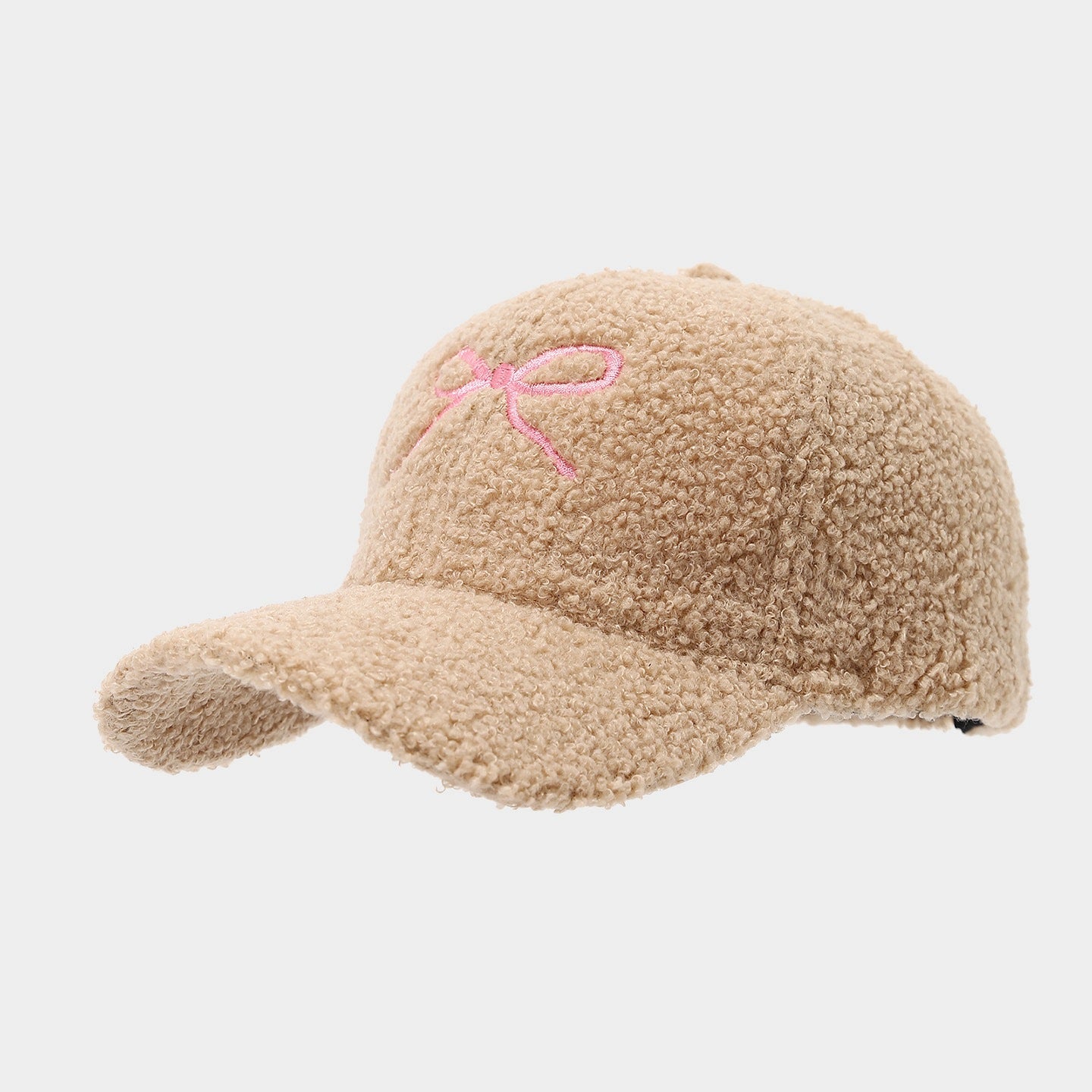 Fashion Bowknot Embroidery Lamb Wool Baseball Cap 6W6HAT526