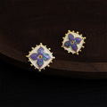 Vintage Gold Flower Stud Earrings - DippedShop Wholesale - #9283