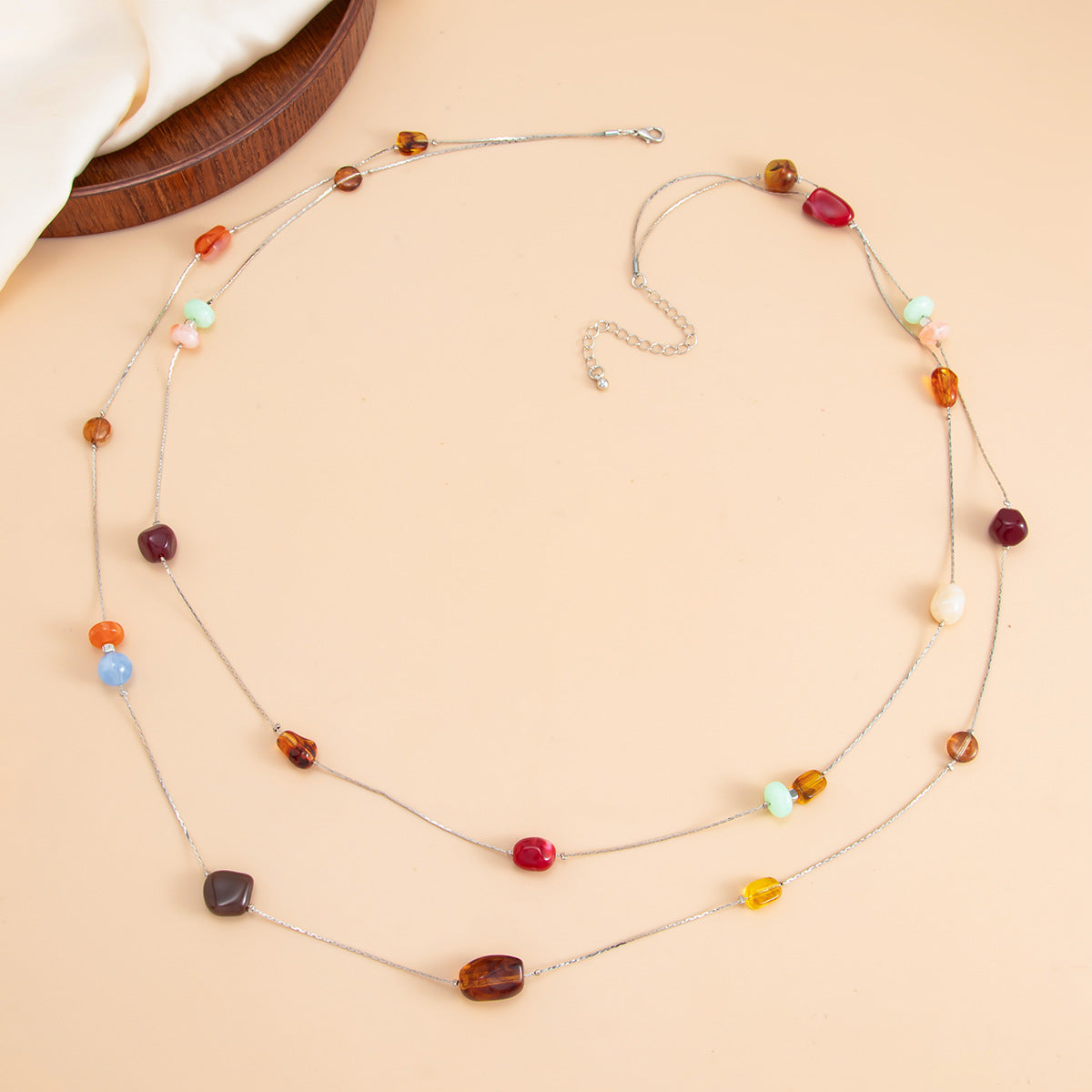 Retro Irregular Resin Bead Chain Waist Chain 8ZA6JBC82L