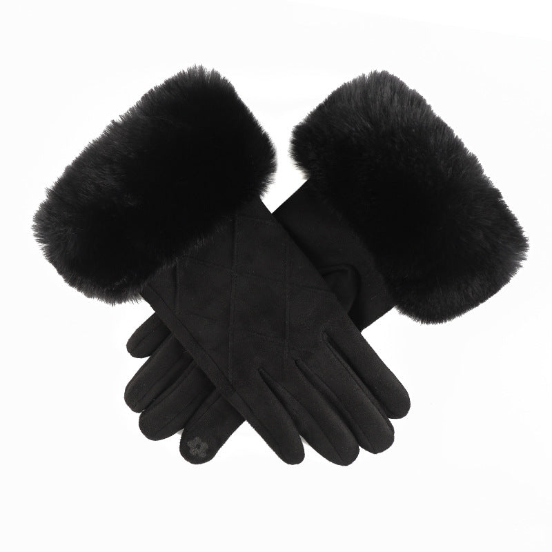 Plaid Suede Touch Screen Gloves - DippedShop Wholesale - #7763