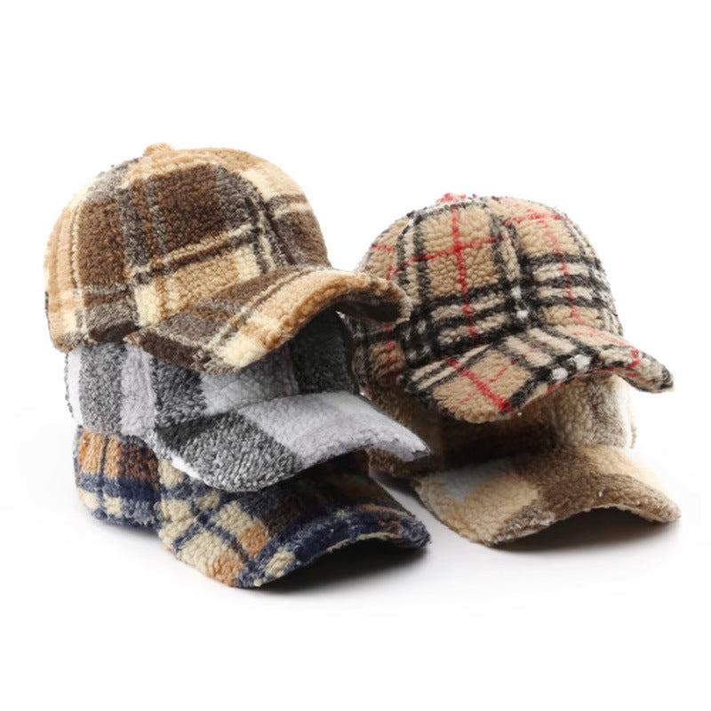 Plaid Sherpa Baseball Cap - DippedShop Wholesale - #2099