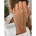 Fashion Geometric Rhinestone Gold Plated Bracelet 6W6JBR352