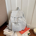 Minimalist Color Block Striped Flap Backpack 6S10BBG1430
