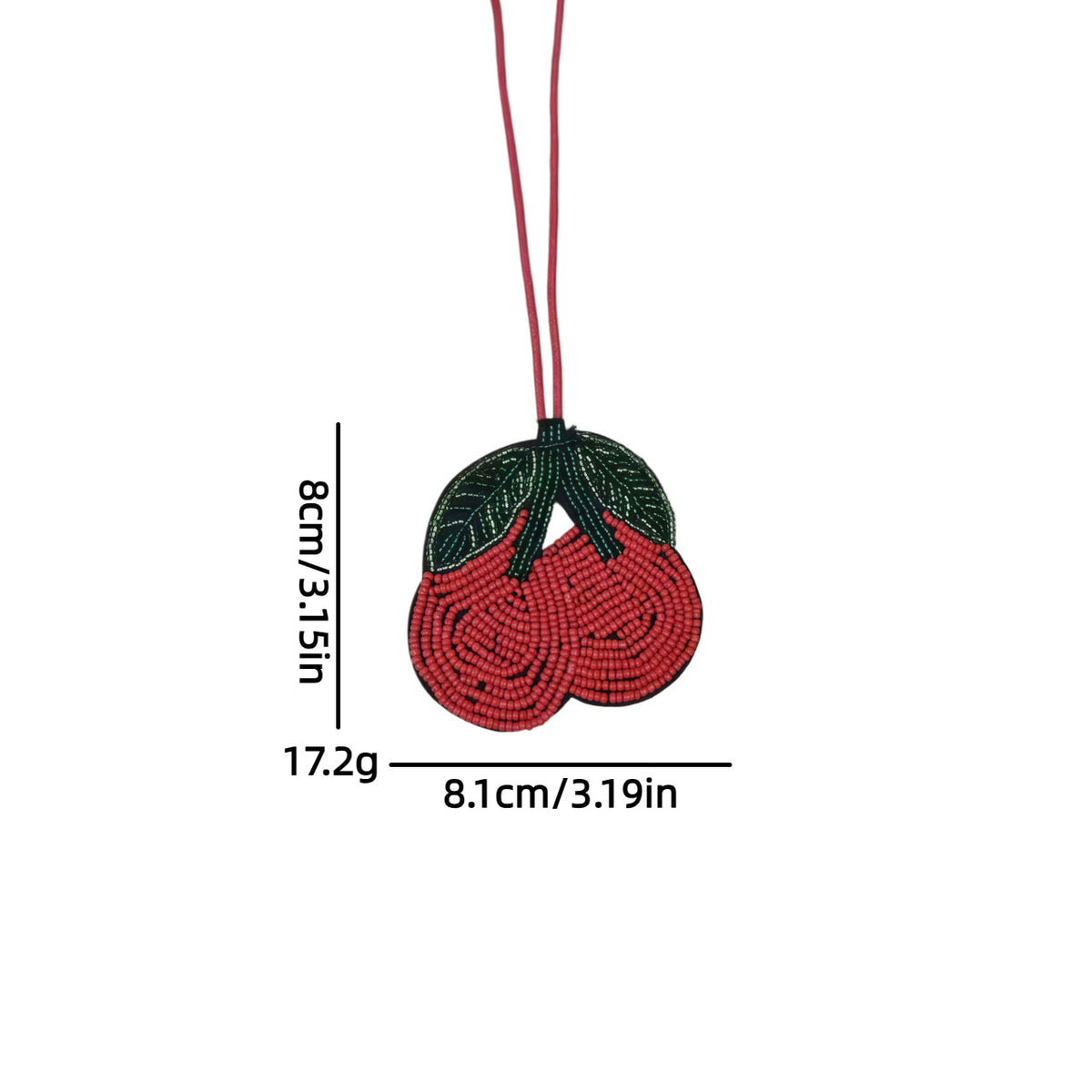 Fresh Handmade Beads Cherry Pendant Bag Charm 6W10BBC801