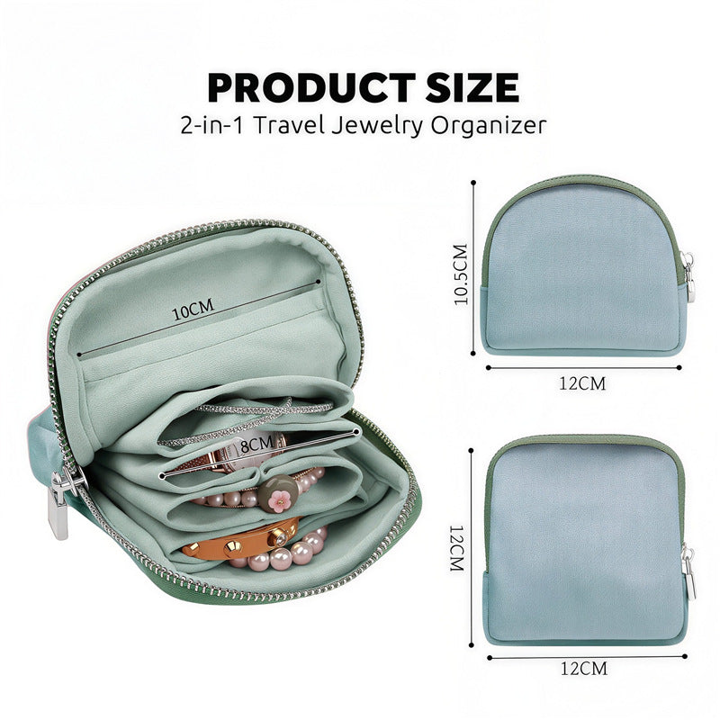 Simple Solid Color Portable Travel Jewelry Case 6W13HSJ97