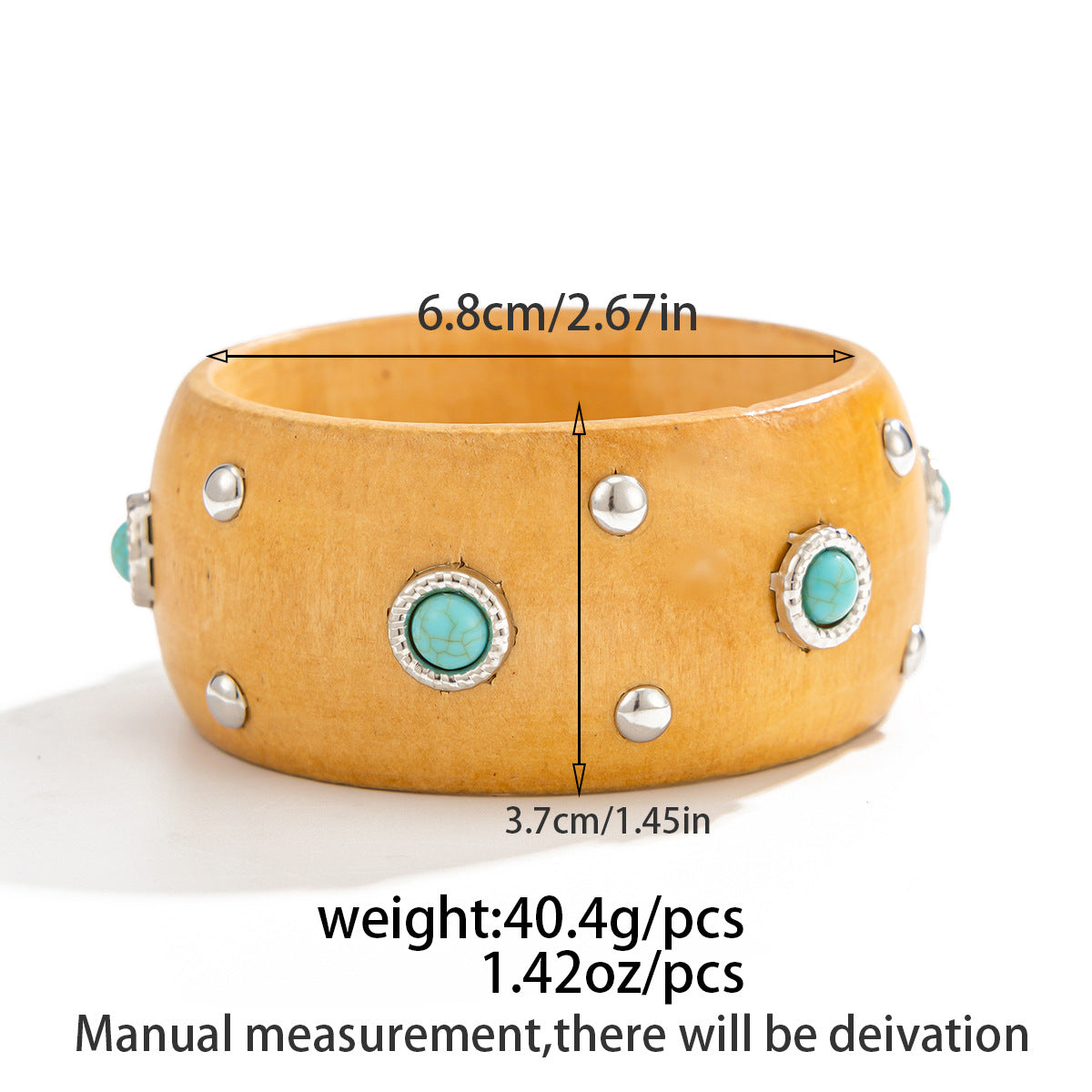 Punk Style Studded Wooden Wide - DippedShop Wholesale - #0563