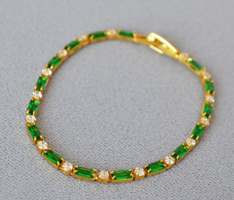 Fashion Color Contrast Cubic Zirconia Tennis Bracelet 6W6JBR471