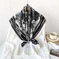 Vintage Floral Print Twill Silk Square Scarf MK2BW6W6NSI03