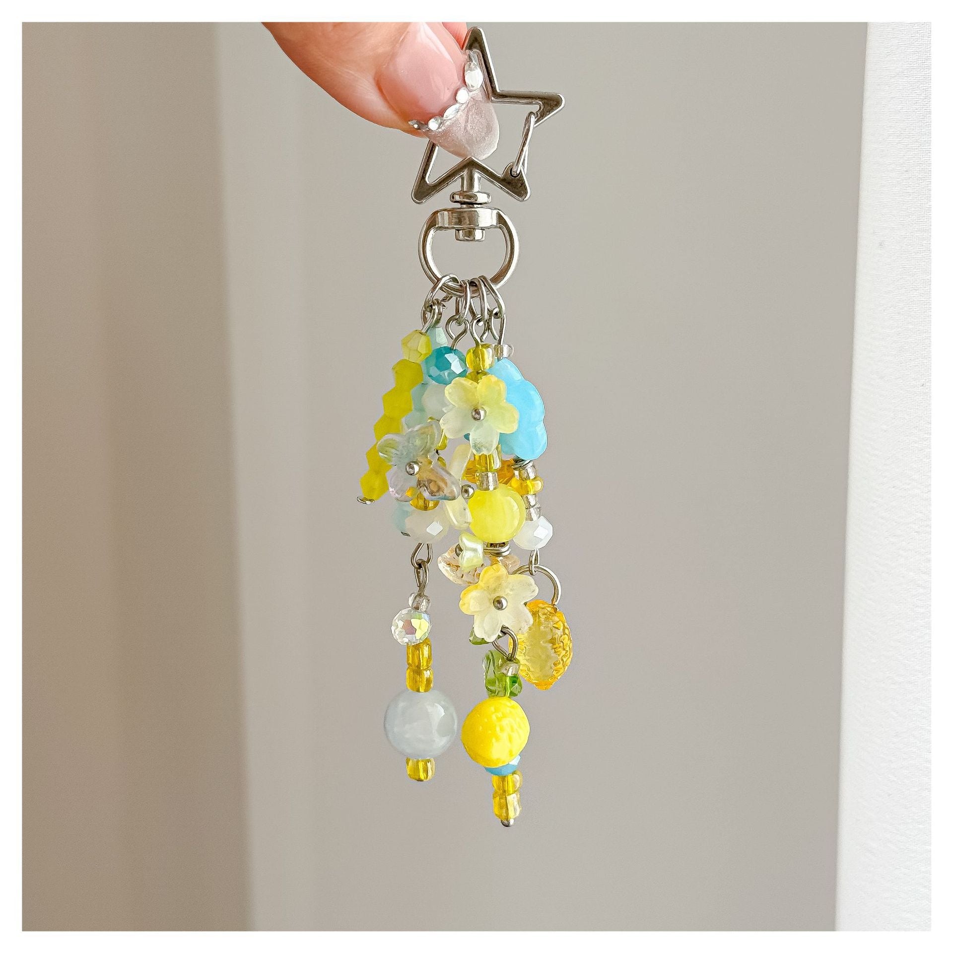Stylish Beaded Chain Tassel Lemon Bag Charm 6W10BBC381