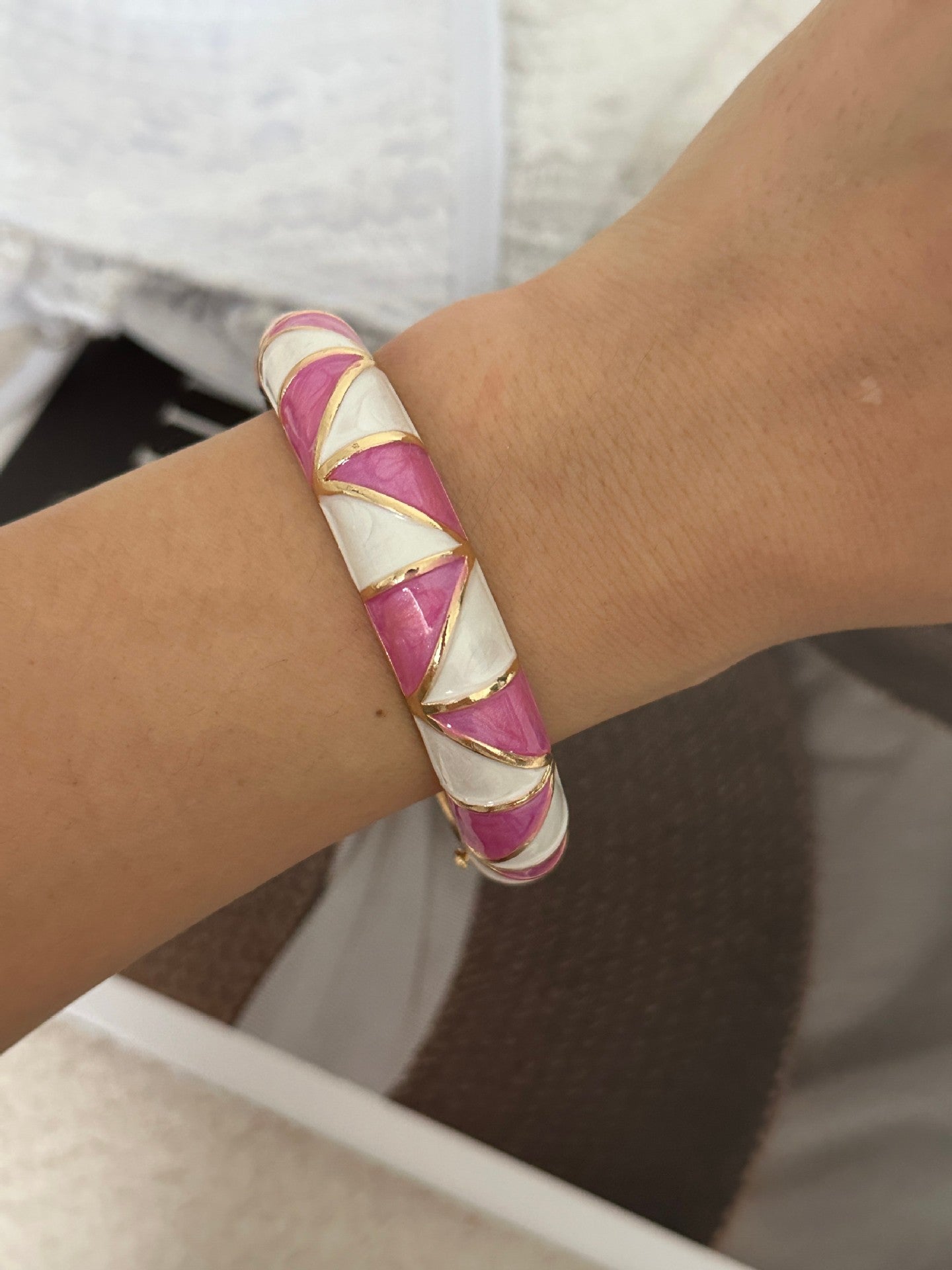 Chunky Colorful Enamel Gold Plated Bangle Bracelet 6W6JBR608