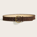 Vintage Braided Edge Pin Buckle Suede Belt MK2LEEP6W6JBT47