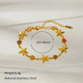 Fashion Gold Plated Floral Heart Charm Bracelet 6W6JBR513
