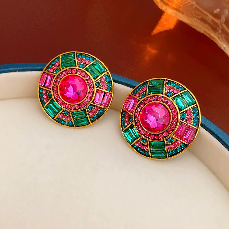Vintage Sparkly Rhinestone Crystal Stud Earrings 6W6JER720