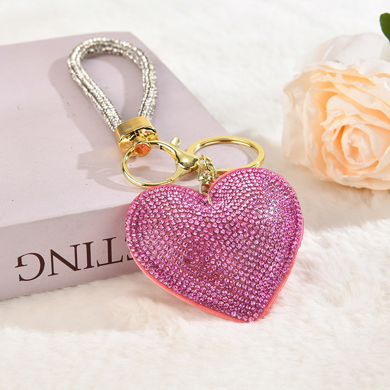 Rhinestone Heart Bag Charm - DippedShop Wholesale - #9267