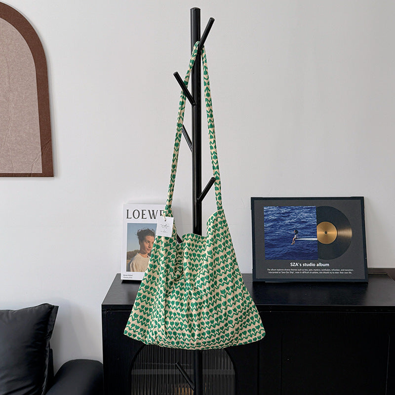 Fresh Tulip Print Canvas Crossbody Bag MK2BLW6W10BBG589
