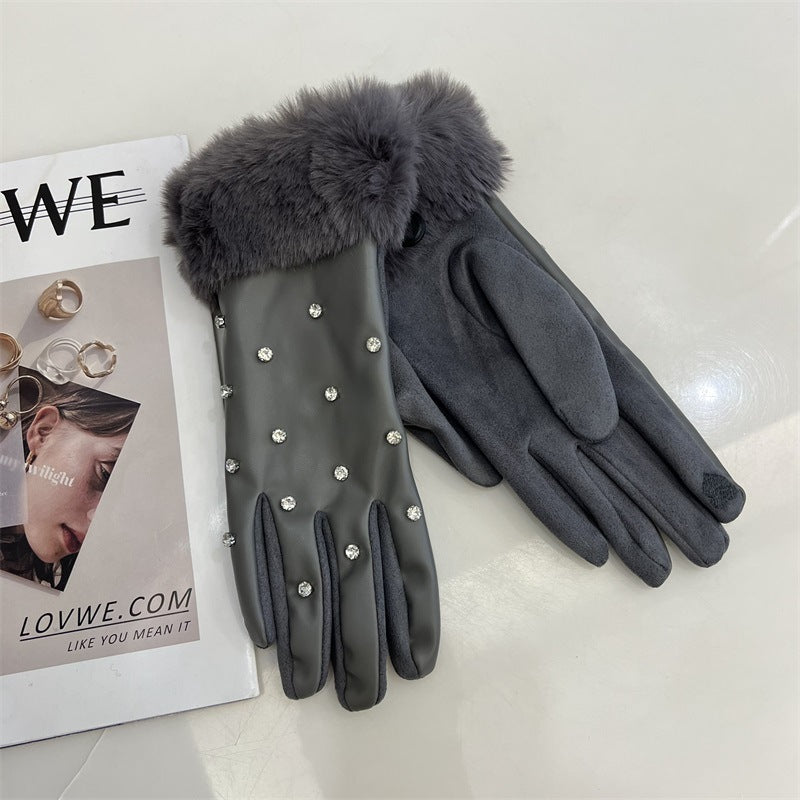 Sparkly Rhinestone Plush Cuff Warm - DippedShop Wholesale - #5555