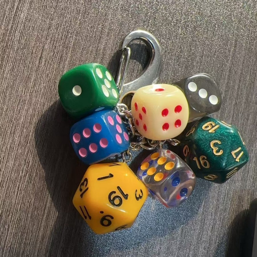 Polyhedron Dice Keychain Charm - DippedShop Wholesale - #3459