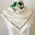 Elegant Flower Print Soft Neckerchief Silk Scarf MK2BW6W6NSI20