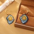 Retro Flower Enamel Dangle Earrings - DippedShop Wholesale - #4963