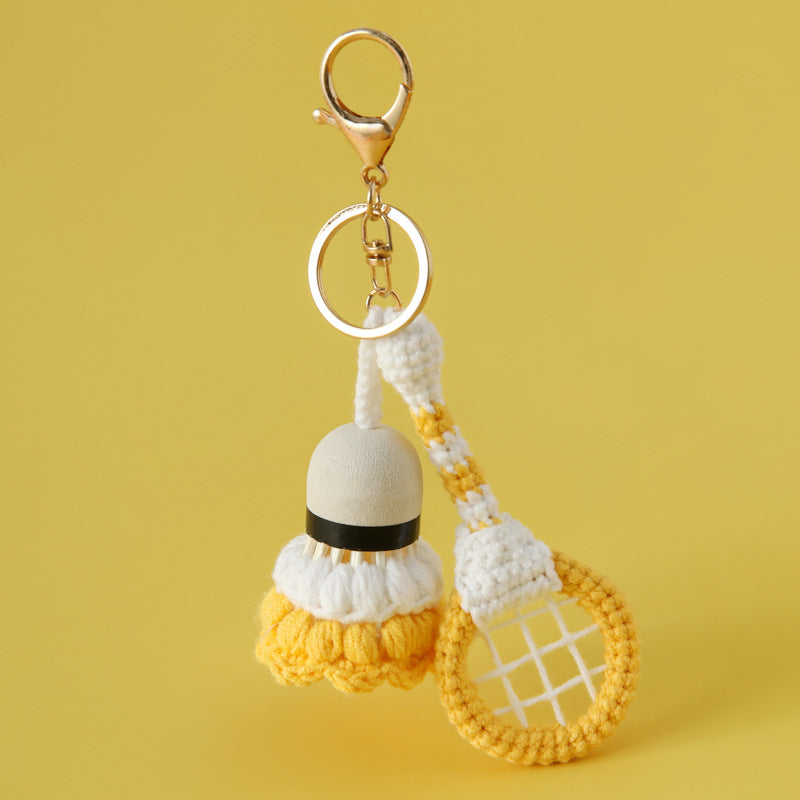 Cute Handmade Crochet Badminton Racket Keychain MK2ZCAS6W10BBC69
