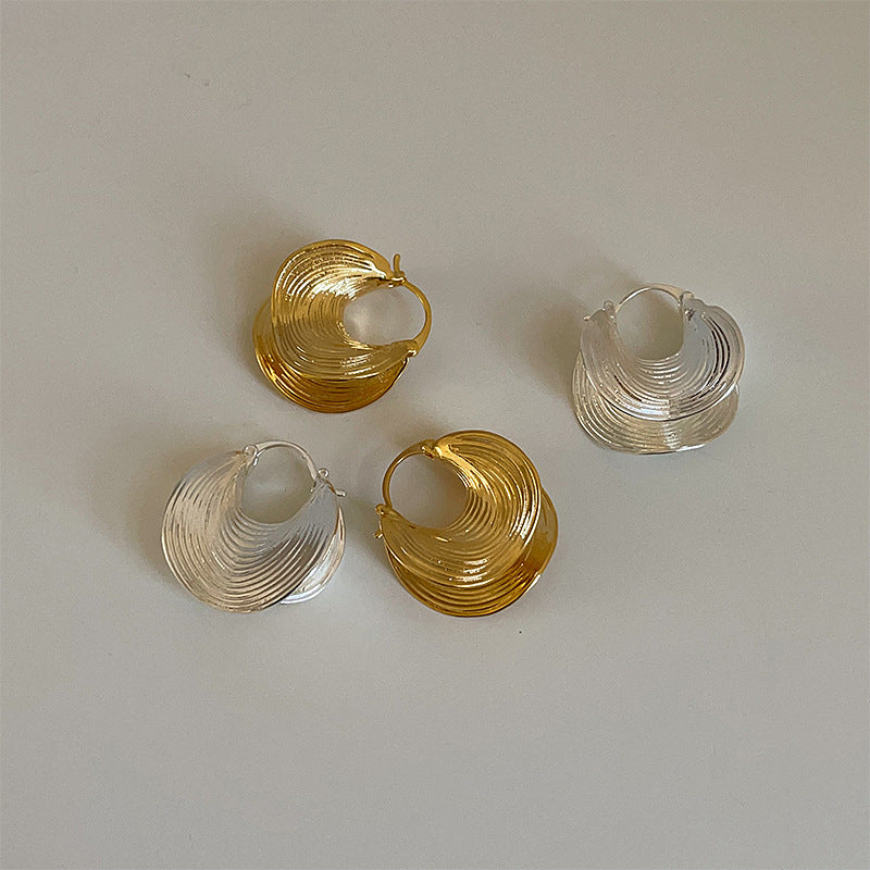 Chunky Gold Plated Geometric Hoop Earrings 6W6JER588