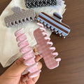 Elegant Plaid Striped Rectangular Hair Claw 6W6HCP1267