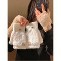 Faux Fur Convertible Fingerless Gloves - DippedShop Wholesale - #0339