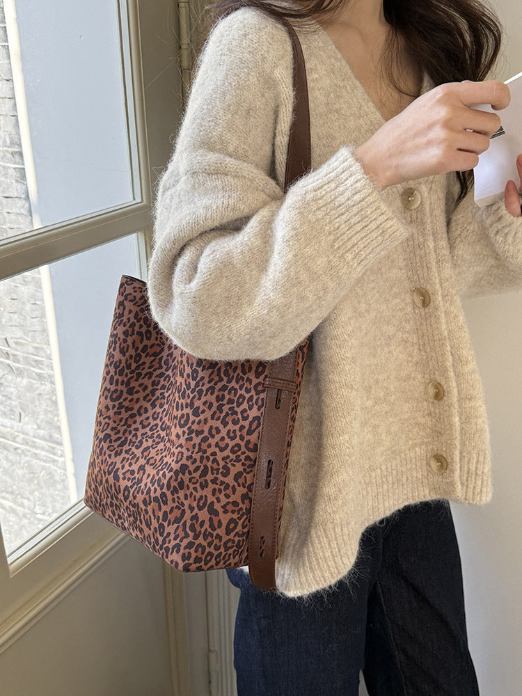 Faux Suede Bucket Shoulder Bag - DippedShop Wholesale - #8355