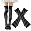 Cosplay Striped Thigh High Socks Arm Warmer Set 6W8FSO912