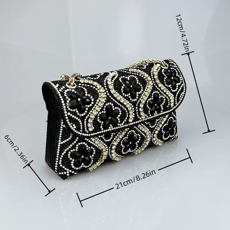 Elegant Rhinestones Flap Over Evening Bags 6W10BBG1943