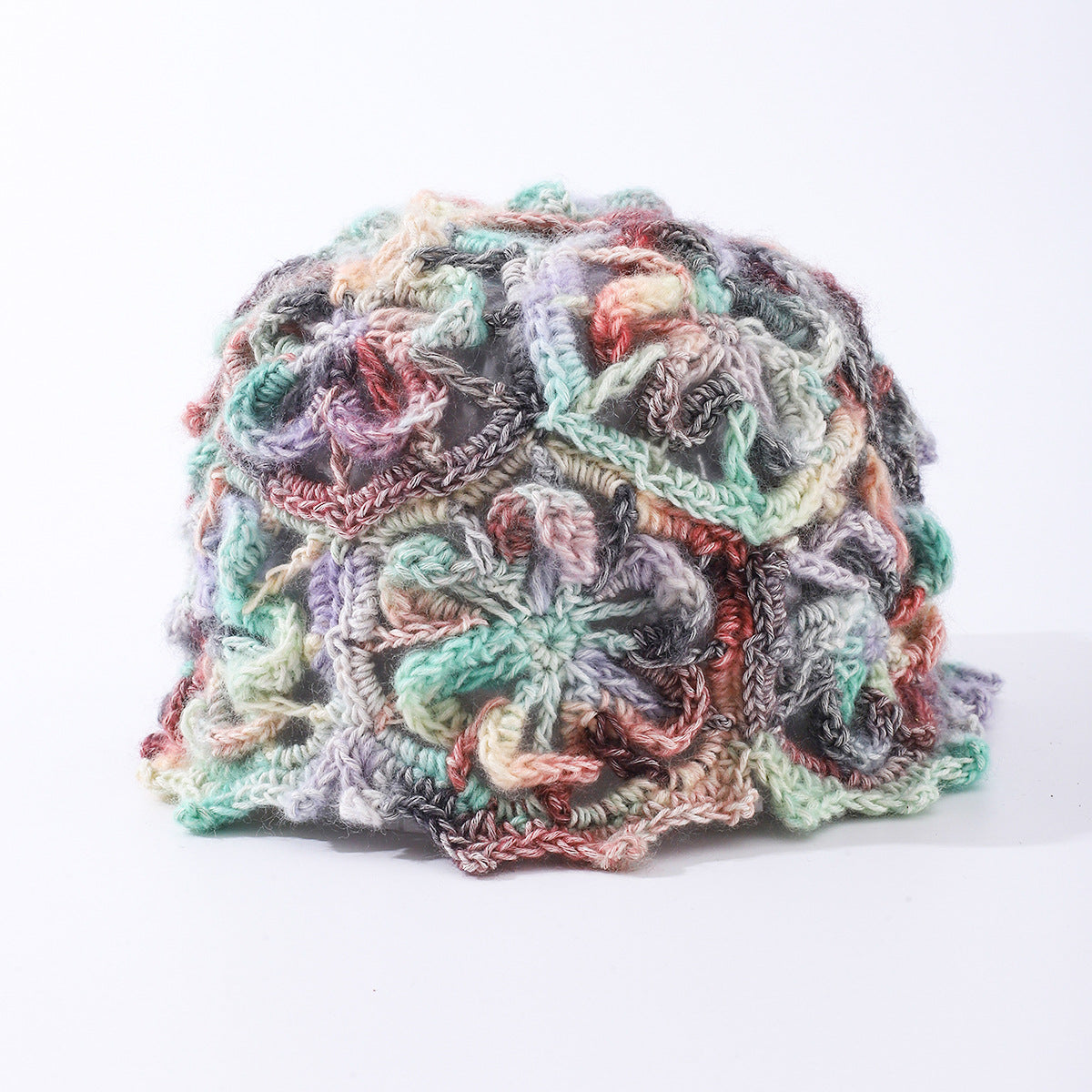 Boho Handmade Crochet Flower Hollow Beanie Hat 8BK6HAT205T