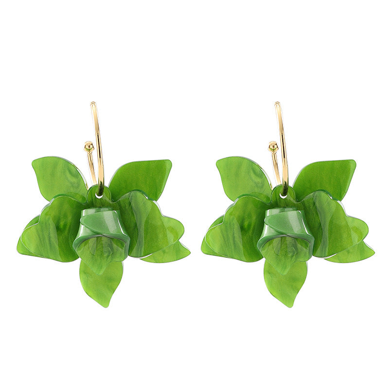 Resin Floral Earrings - DippedShop Wholesale - #9107