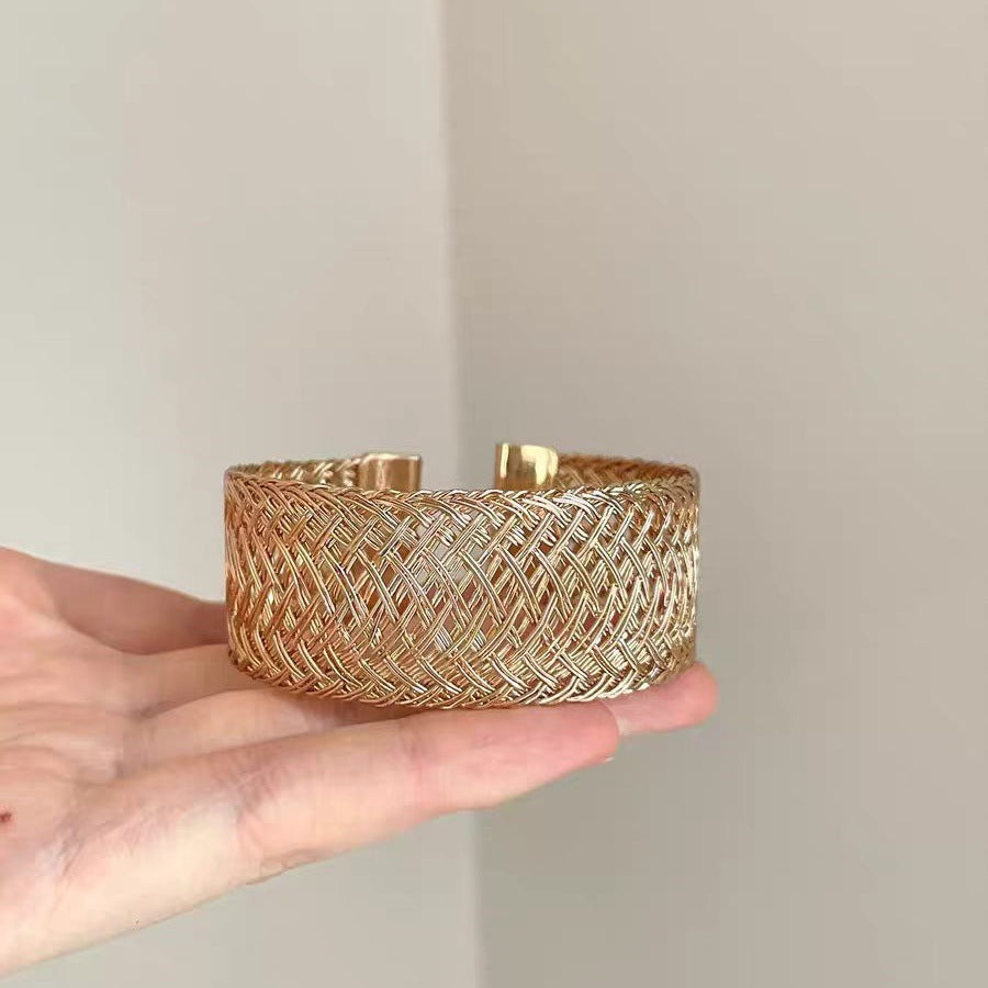 Vintage Gold Plated Hollow Wid - DippedShop Wholesale - #8387